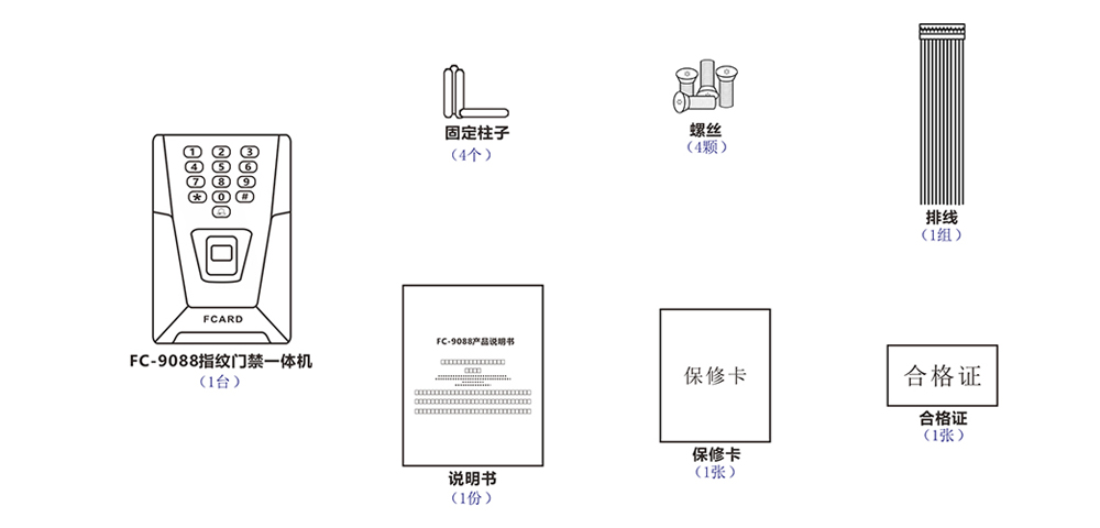 指紋門禁一體機配件 指紋門禁配件